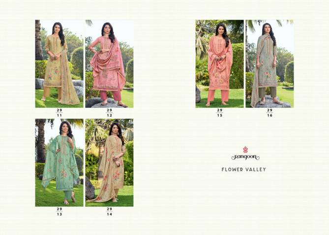 Rangoon Flower Valley Designer Festive Wear Heavy Muslin And Sequence Work With Pure Digital Print Ready Made Collection
